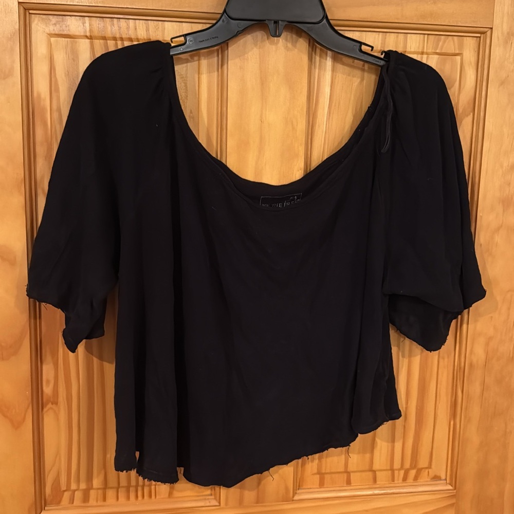 Free People Black Crop Top